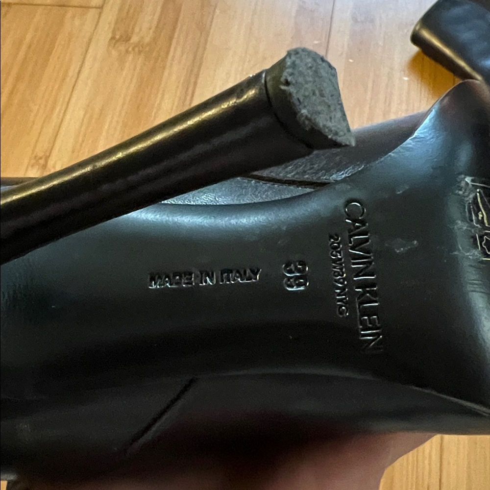 CALVIN KLEIN 205W39NYC Wilamiona Metal-Trimmed Leather Ankle Boot - Picture 12 of 12